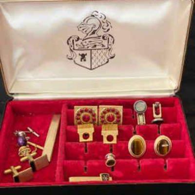 Men s cuff links tie tacks and bar
