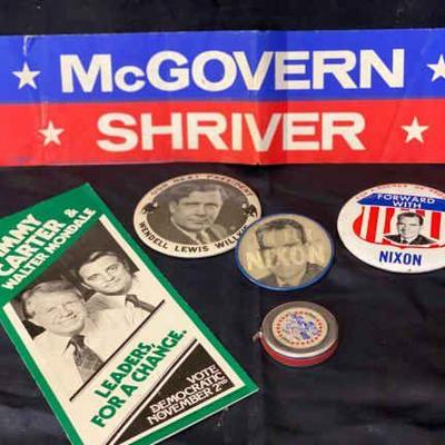 Nixon mcgovern, carter, wilkie political collectibles