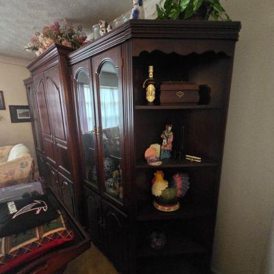 Large Wooden Cabinet with Glass Shelves
•	Showcase your collectibles in style with this magnificent wooden cabinet! With its elegant dark...