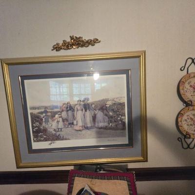 Sale Photo Thumbnail #21: Framed Vintage Print of Women in the Countryside
•  A beautifully framed vintage print showcasing a group of women walking through the countryside. The intricate detailing and soft, nostalgic hues make this artwork a wonderful addition to any home. The 