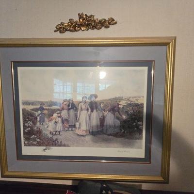 Framed Vintage Print of Women in the Countryside
•  A beautifully framed vintage print showcasing a group of women walking through the...