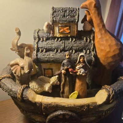 Sale Photo Thumbnail #92: Noah’s Ark Figurine Set
- A beautifully detailed Noah’s Ark featuring animals and human figures, bringing a touch of biblical charm to your home. This whimsical piece is perfect for collectors or anyone looking to add a nostalgic, vintage touch to the