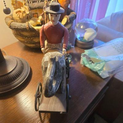 Vintage Hand-Carved Folk Art Wooden Figurine on Tricycle – Unique Decor Piece for Estate Sale

Add charm and character to your collection...
