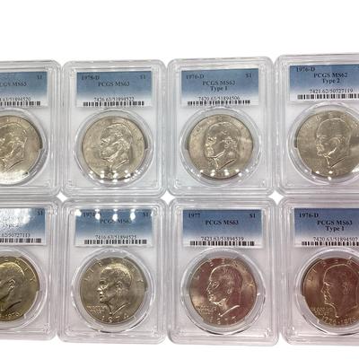 TN107 Eight PCGS Graded Dollars