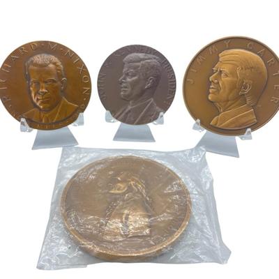 TN46 Four Large Bronze Presidential Medals 
