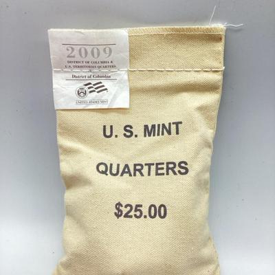 TN188 $25 Sealed US Mint Bag Of Columbia Quarters Sealed