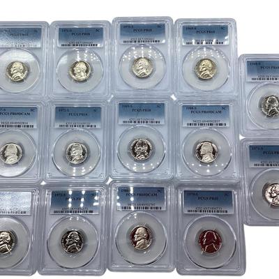 TN132 Fourteen PCGS Graded Jefferson Nickels 