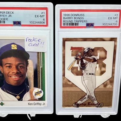 TN8 Ken Griffey Jr 1989 Rookie Card 1996 Barry Bonds Card PSA 