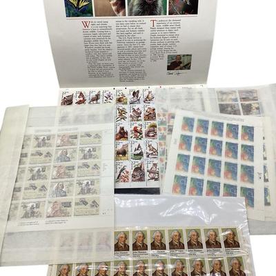 TN75 Numerous Uncut Sheets Of US Stamps