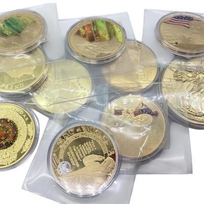 TN30 Ten Large American Mint Coins Tokens, Other Countries