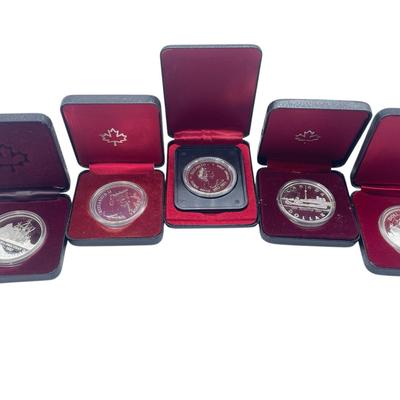 TN55 Five Canada Silver Commemorative Dollars
