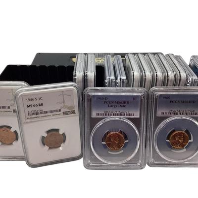 TN83 Fifteen Lincoln Cents PCGS/NGC Graded Some Wheat Cents