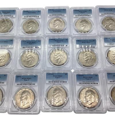 TN137 Fifteen PCGS Graded IKE Dollars