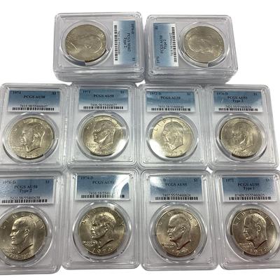 TN119 Fourteen Graded PCGS Ike Dollars