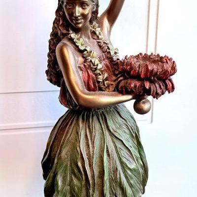 Bronze Hula Girl Statue - Uli Uli Island Heritage Collection