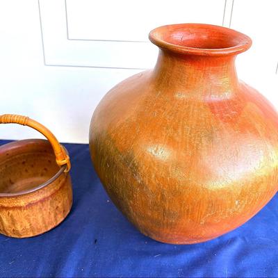 Mexican Red Clay Vase & Vintage Handmade Blazic Pottery – Unique Artisanal Pieces