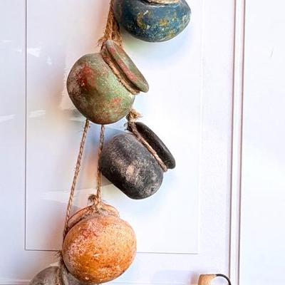 Vintage Ceramic Canteen & Set of 6 Mexican Chocolate Cups – Decorative Hanging Pottery 