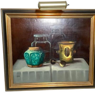 JAKA640 Van Dorp Signed Painting	Van dorp is a oil painter most known for 20th century still life, estimated to be c. 1930-40's.
