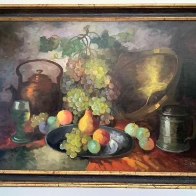 JAKA614 Edith Gert Signed Oil Painting	Known for his still life this Danish Artist was born in 1906 and lived until 1970.
