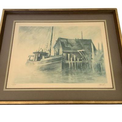 JAKA617 Framed John Kelly “Snug Harbor” Signed Print	210/500 signed John Kelly . Complete with certificate of authenticity from patrician...