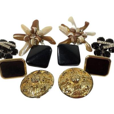 JAKA605 Vintage Paola Gucci, Napier And More Clip Ons	This lot includes a repaired colorful beaded clip ones made in japan(marked Japan),...