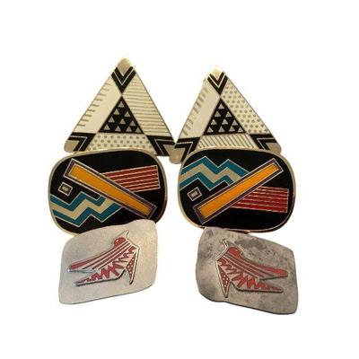 JAKA603 80’s Laurel Burch Clip On Assortment	This lot includes laurel burch clip ones "four seasons", "Izu", and...