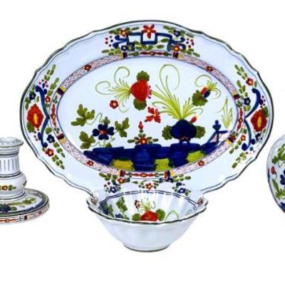JAKA205 Vintage Italian Garofano Faenza Assortment	Made in Italy, hand painted, some signed "Taste Setter" by Sigma. 
