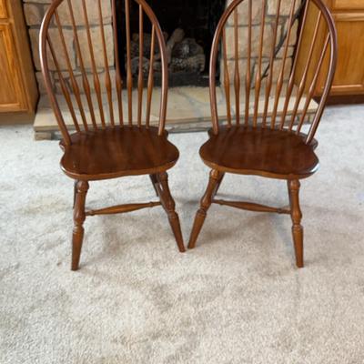 Pair of Solid Wood Dining Chairs