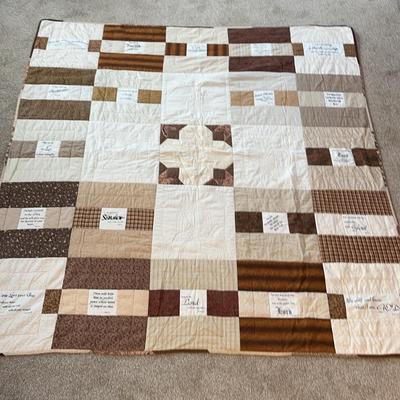 Hand Stitched Religious Themed Quilt