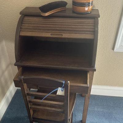 vintage child's desk and chair
