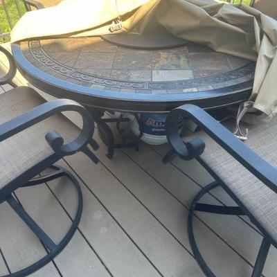 Fire pit and chairs