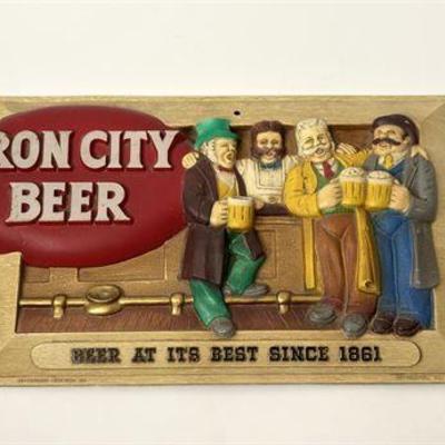 Iron City Beer Chalkware Relief Wall Display .jpg