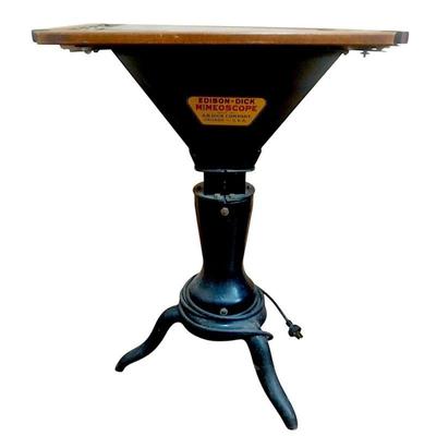 Working Antique Edison-Dick Mimeoscope with Original Glass, Cord & Plug - Near Mint Condition