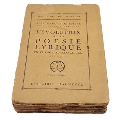 Vintage Book Levolution de la Poesie Lyrique 