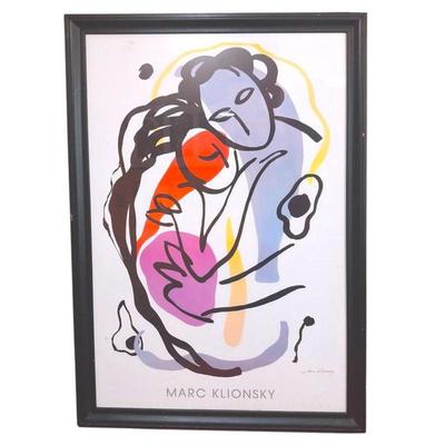 Collectible Vintage Exhibition Poster Lithograph by the Late Russian-American Artist Marc Klionsky "The Hug" 1991