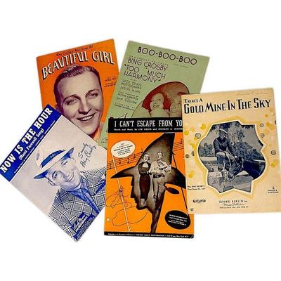 Set of Vintage Bing Crosby Sheet Music / Folios