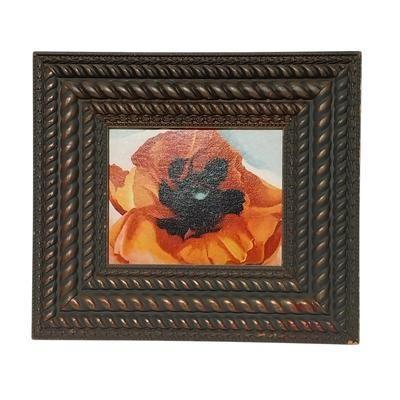 Wood Framed Georgia O'Keeffe 1927 "Poppy" Painting Reproduction