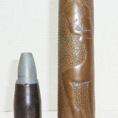 U.S. Navy M2 Trench Art shell, Naked Lady design