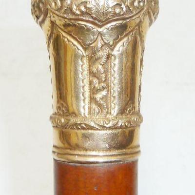 Gold top walking stick/cane