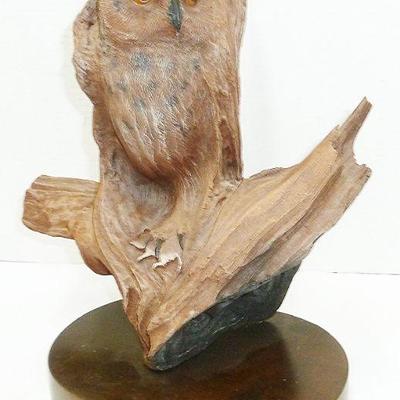 signed owl sculpture MUST SEE