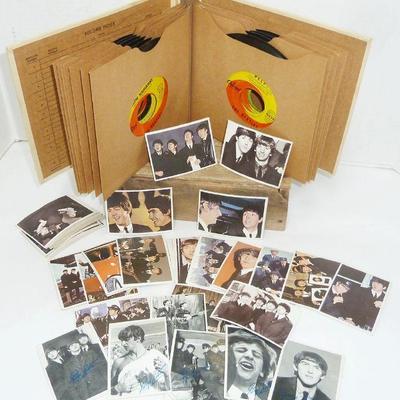 Beatles 45 records album & cards
