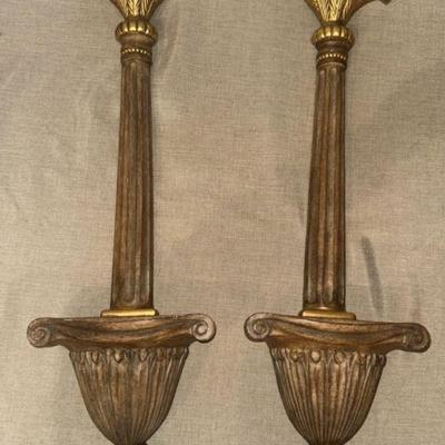 Vintage Gold Tone Florentine Plate Display Stands (2)
