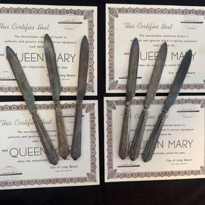 Queen Mary Cutlery Pieces W/ Certificates (6pc)
