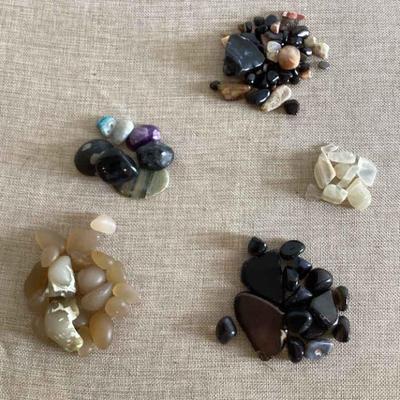 Polished Variety Of Stones (Moonstone, Obsidian, And More)
