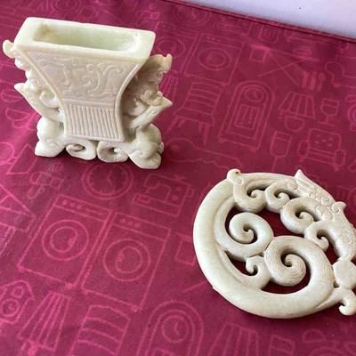 Vintage Hetian White Jade Carvings
