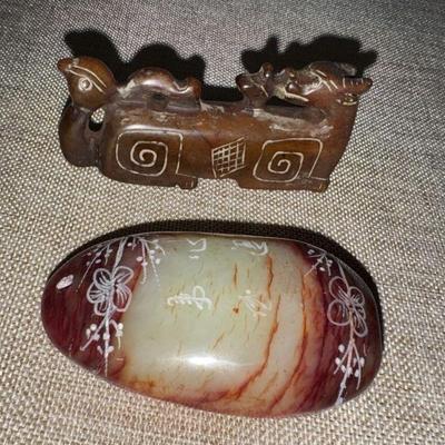 Old Antique Jade Dragon And Chinese Jade Vintage Pendant
