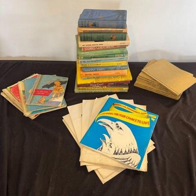 Old School Text Books And Childrens Reading Books From The 50’s, 60’s And 70’s
