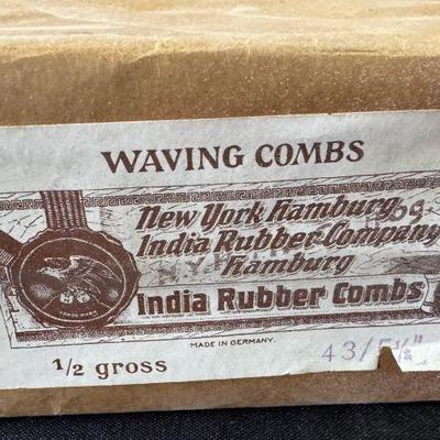 Vintage Waving Combs, India Rubber Combs (Box Has Never Been Opened)
