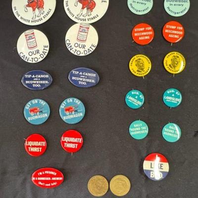 Vintage Advertising Buttons And More


