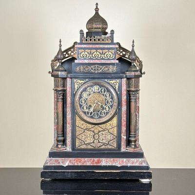 Japy Freres Marble Mantle Clock | Antique (185-1930) French (Napoleon III) Japy Freres ("Japy Brothers," Frederic, Pierre,...